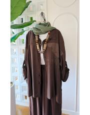 jasmin ithal  tencel takım acı kahve 3