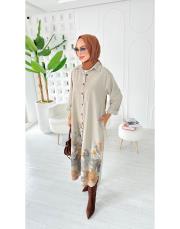 ithal cindy kadife gömlek elbise taş 2