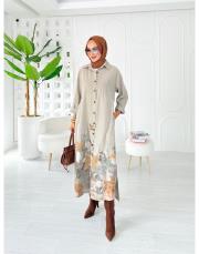 ithal cindy kadife gömlek elbise taş 3