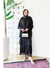 ithal ipek elbise (penye astarlı ) acı kahve