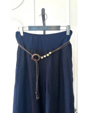 ithal kemerli keten pantolon lacivert 2