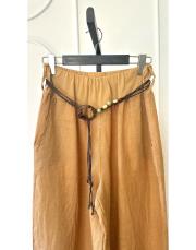 ithal kemerli keten pantolon latte 2