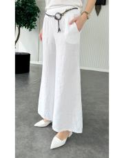 ithal kemerli keten pantolon ekru 2