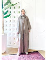 rosa ithal salaş keten takım vizon 2