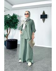 rosa ithal salaş keten takım haki 3