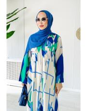 lily geometrik viskon gömlek sax 2