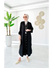 luarent tencel gömlek elbise siyah 2