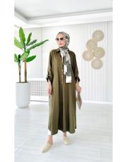 luarent tencel gömlek elbise haki 2