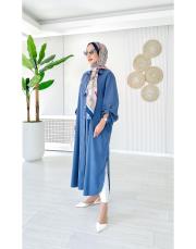 luarent tencel gömlek elbise indigo 2