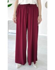 modal geniş paça pantolon bordo