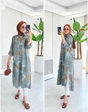 bijal ithal pamuklu gömlek gri