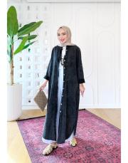 seven %100 pamuk  gömlek elbise siyah