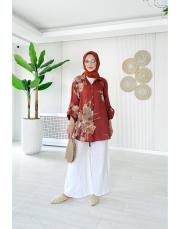 ithal markel keten sırtı düğmeli tunik kiremit 3