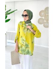 ithal markel keten sırtı düğmeli tunik sarı 2