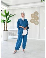 fiona ithal pul detaylı  takım indigo