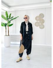 %100 pamuk yıkamalı şalvar siyah