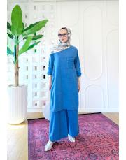 leis %100 pamuk tunik mavi 2
