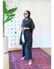 leis %100 pamuk tunik siyah