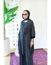 leis %100 pamuk tunik siyah 2