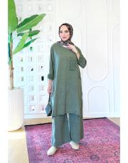 leis %100 pamuk tunik haki 2