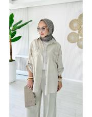 esta %100 pamuk gömlek taş