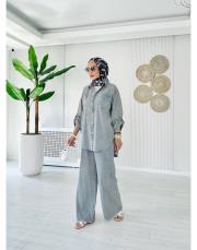 esta %100 pamuk gömlek gri 2