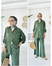 esta %100 pamuk gömlek haki