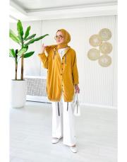 211780 elena salaş kapşonlu kap hardal