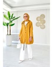 211780 elena salaş kapşonlu kap hardal 3