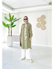 maski kırınkıl oversize gömlek haki 2