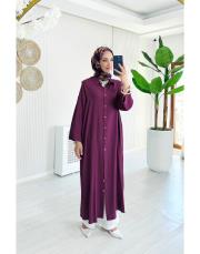 santorini gömlek elbise bordo