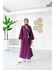 santorini gömlek elbise bordo 2