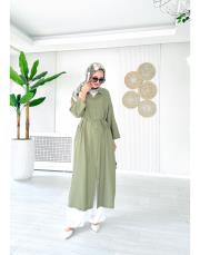 santorini gömlek elbise haki 2