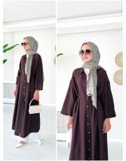 santorini gömlek elbise kahve