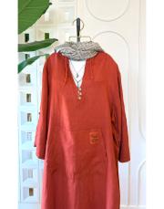 vega ithal keten elbise tunik kiremit 2