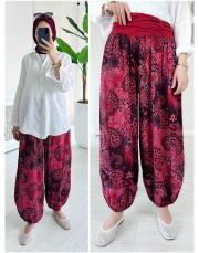 natali ithal şalvar pantolon bordo