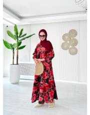 batik elbise kırmızı 2