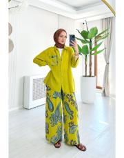 berina ithal keten takım yağyeşili