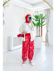 hipnoz ithal viskon şalvar pantolon kırmızı