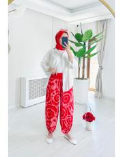 hipnoz ithal viskon şalvar pantolon kırmızı 2