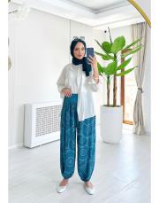 çarkıfelek ithal viskon şalvar  pantolon turkuaz