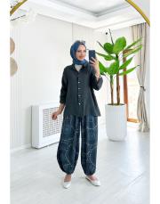 çarkıfelek ithal viskon şalvar  pantolon antrasit