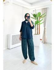 nilia ithal  şalvar pantolon zümrüt 2
