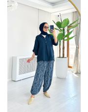 nilia ithal  şalvar pantolon gri