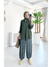 nilia ithal  şalvar pantolon haki