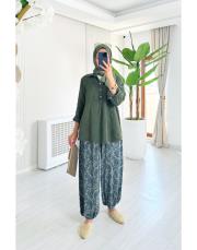 nilia ithal  şalvar pantolon haki 2
