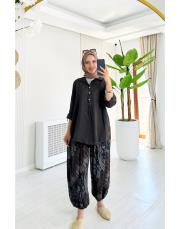 nostalji ithal viskon şalvar pantolon acı kahve