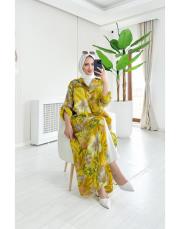 alinor ithal payetli keten gömlek sarı