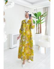 alinor ithal payetli keten gömlek sarı 2