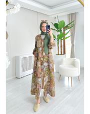 alinor ithal payetli keten gömlek camel